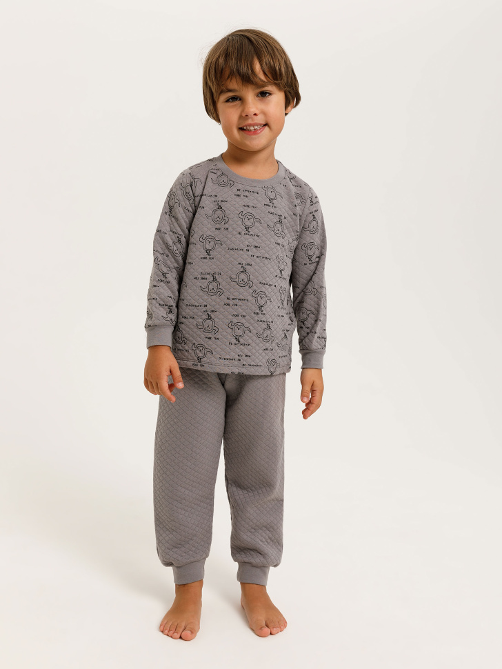 комплект пижамный для мальчиков (серый, 92-98 (2-3 YEARS))