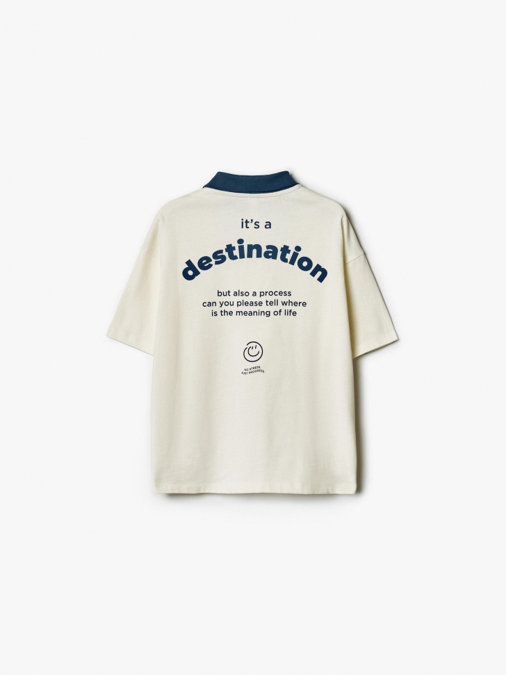 поло с коротким рукавом для мальчиков из трикотажа спереди