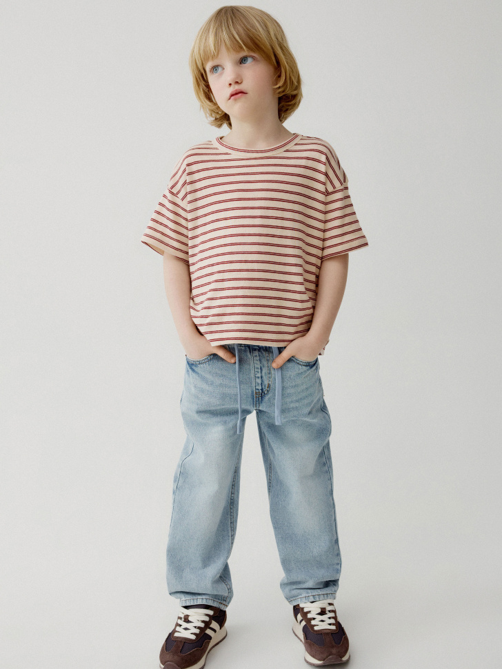 

Свободные джинсы на резинке для мальчиков, SL6804061403