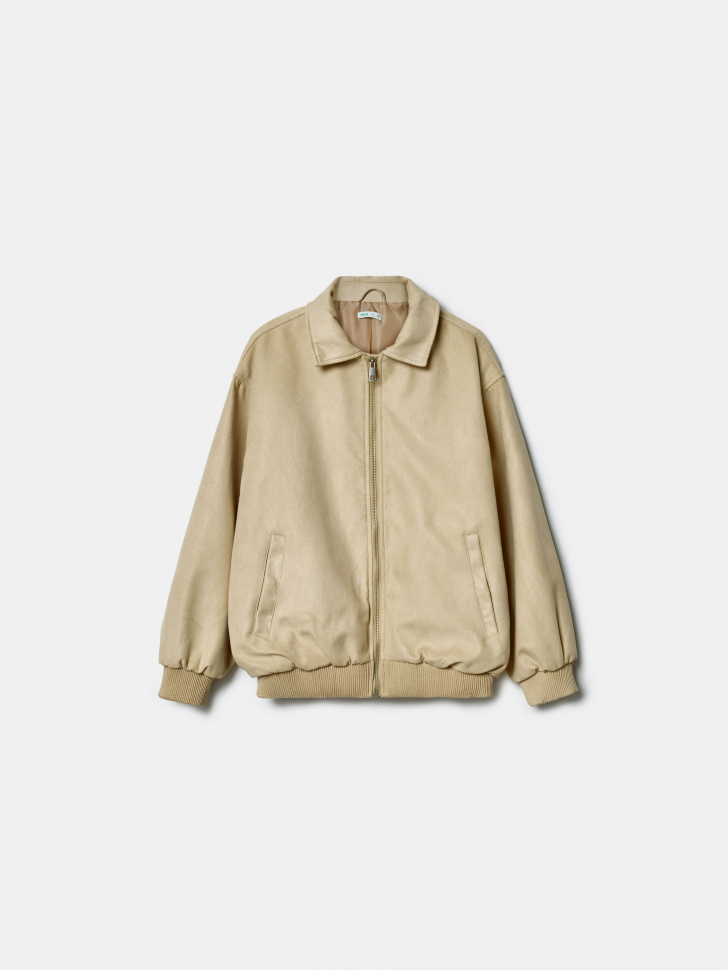 Куртка SELA оверсайз из искусственной замши, бежевый, арт. 43329