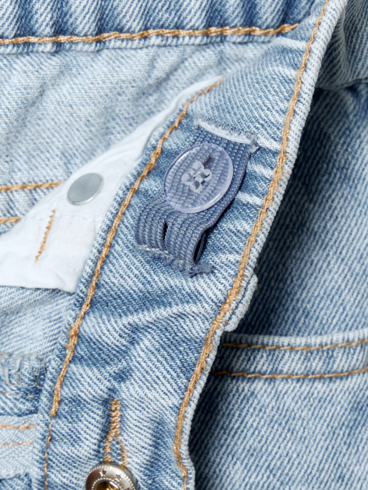 джинсовые шорты с вышивкой для мальчиков из хлопка спереди