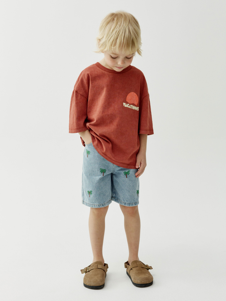 джинсовые шорты с вышивкой для мальчиков 4610517900418 фотография