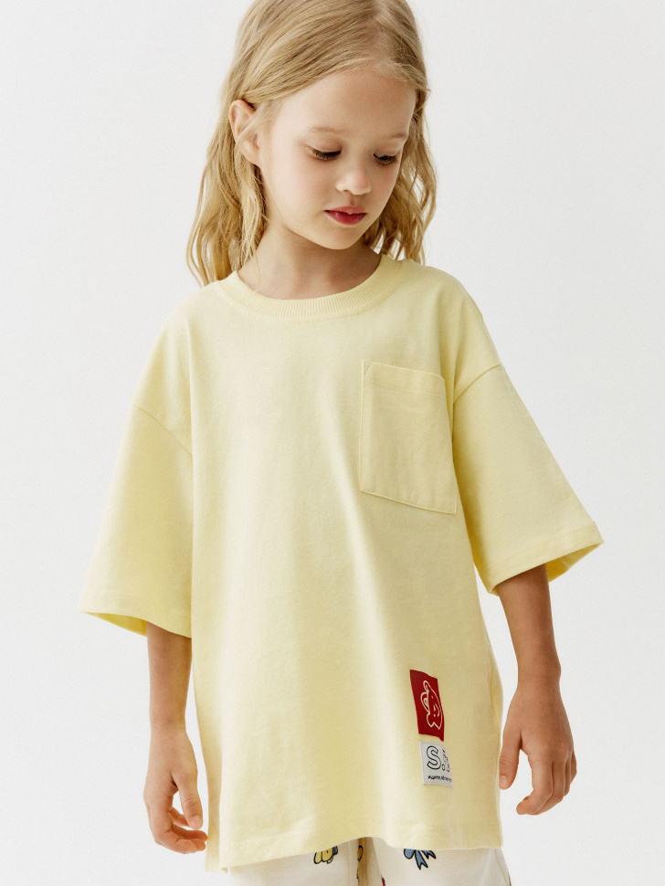 футболка оверсайз для девочек  x яндекс путешествия от бренда sela вид слева