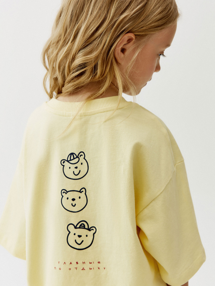 футболка оверсайз для девочек  x яндекс путешествия из хлопка спереди