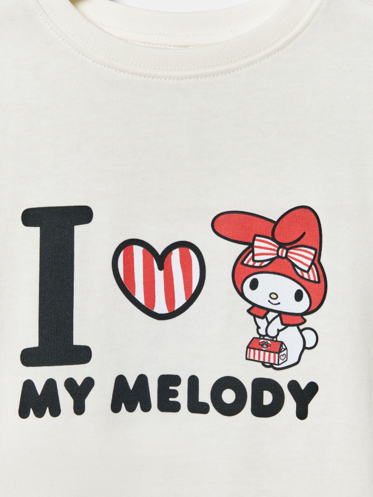 футболка с принтом hello kitty для девочек от бренда sela вид слева
