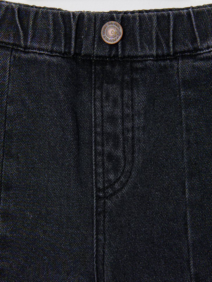 Джисновые джоггеры для девочек (черный, 104/ 4-5 YEARS) от Sela