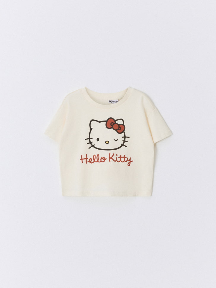 пижамная футболка с принтом hello kitty для девочек 4610283816739 фотография
