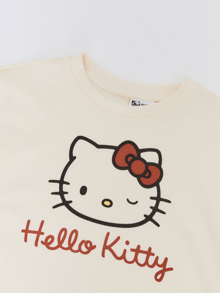 пижамная футболка с принтом hello kitty для девочек 4610283816739 в интернет магазине