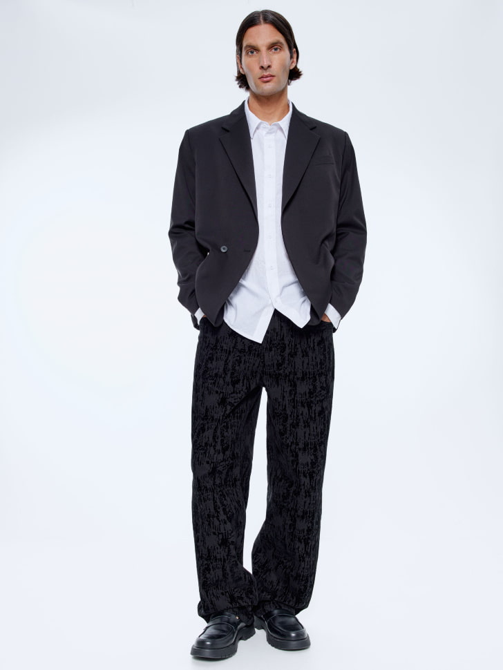 рубашка свободного кроя из ткани с жатым эффектом 4610517021540 по акции