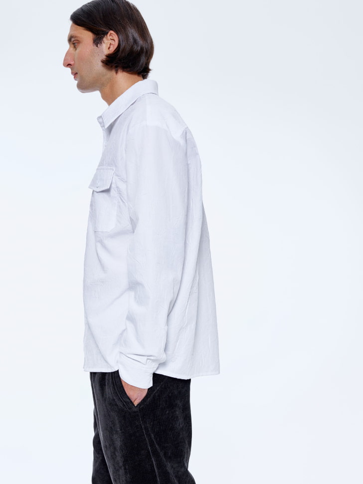 рубашка свободного кроя из ткани с жатым эффектом 4610517021540 купить с доставкой
