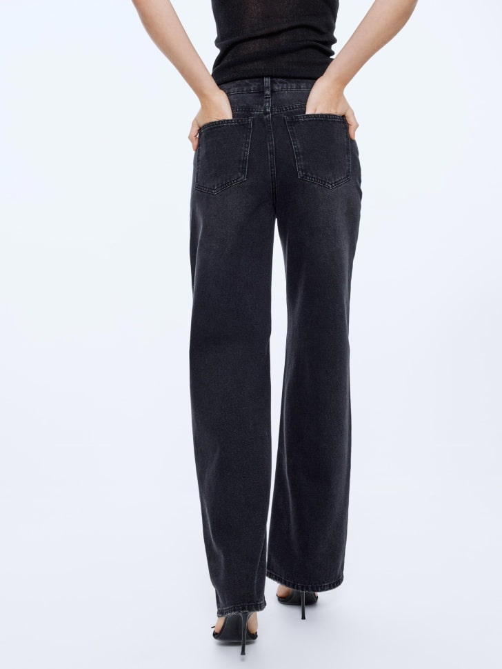 джинсы wide leg с подвесками и стразами 4610517179159 со скидкой