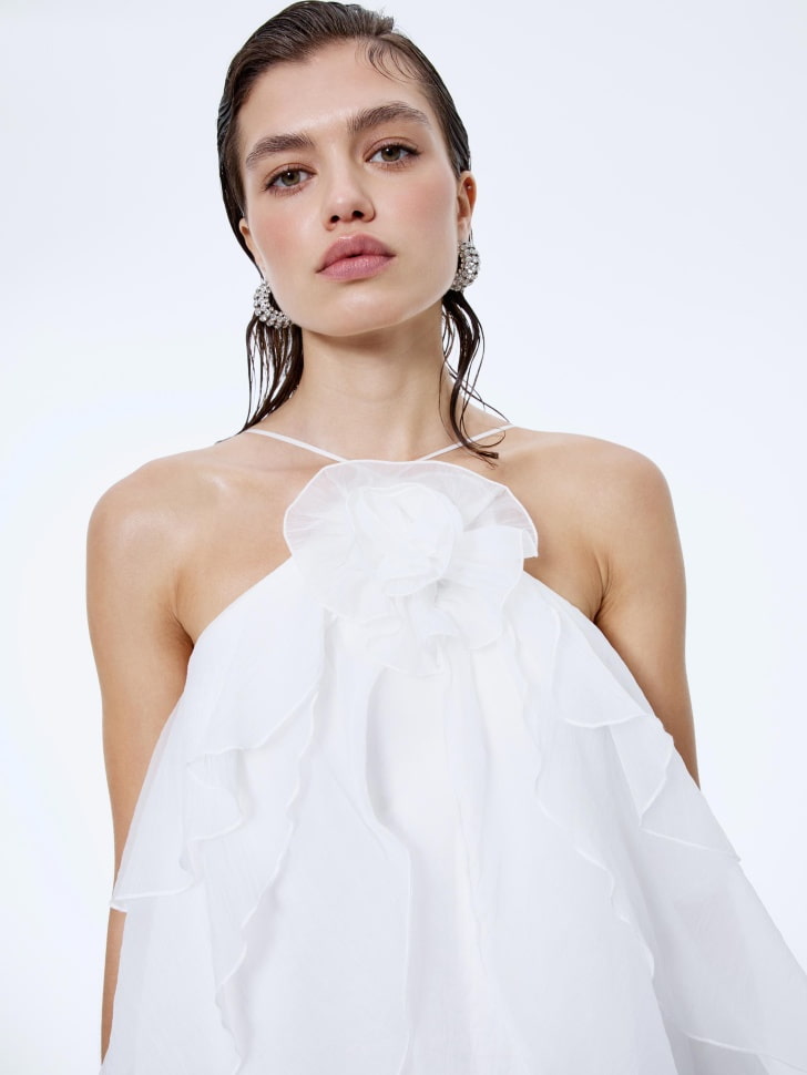 объемный топ с воланами из органзы 4610517092878 фотография