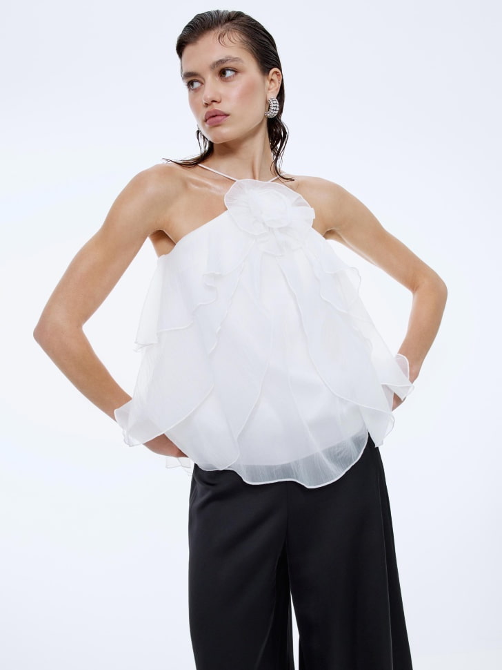 объемный топ с воланами из органзы 4610517092878 купить с доставкой