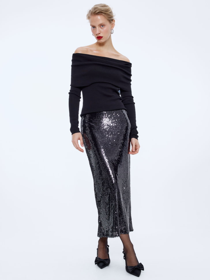 юбка миди с пайетками 4610517150387 фотография