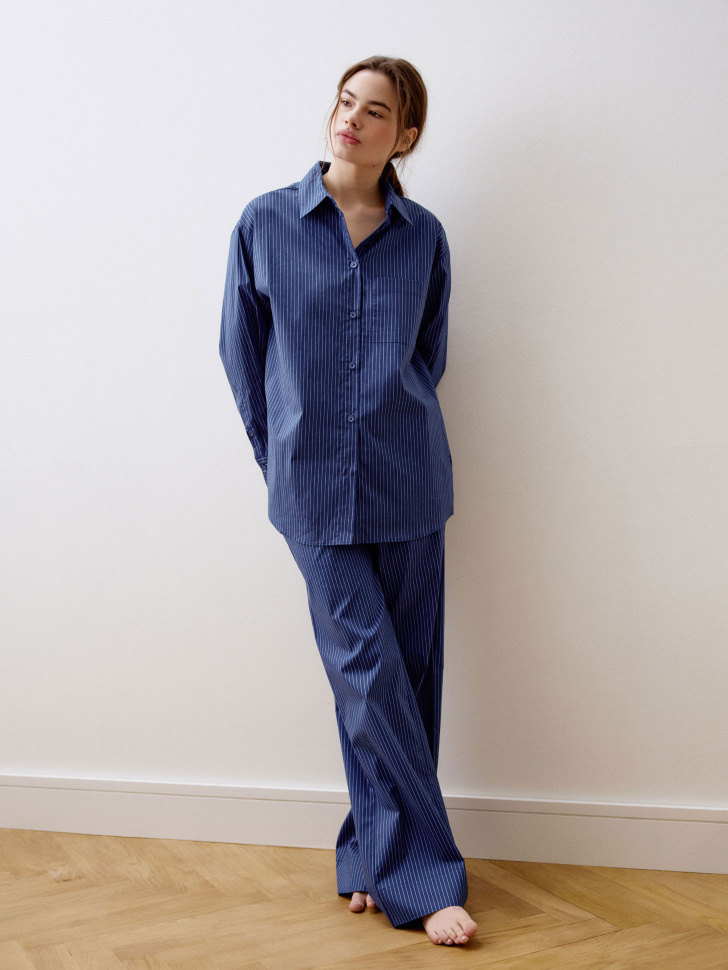 домашняя оверсайз рубашка в полоску 4680798360409 по акции