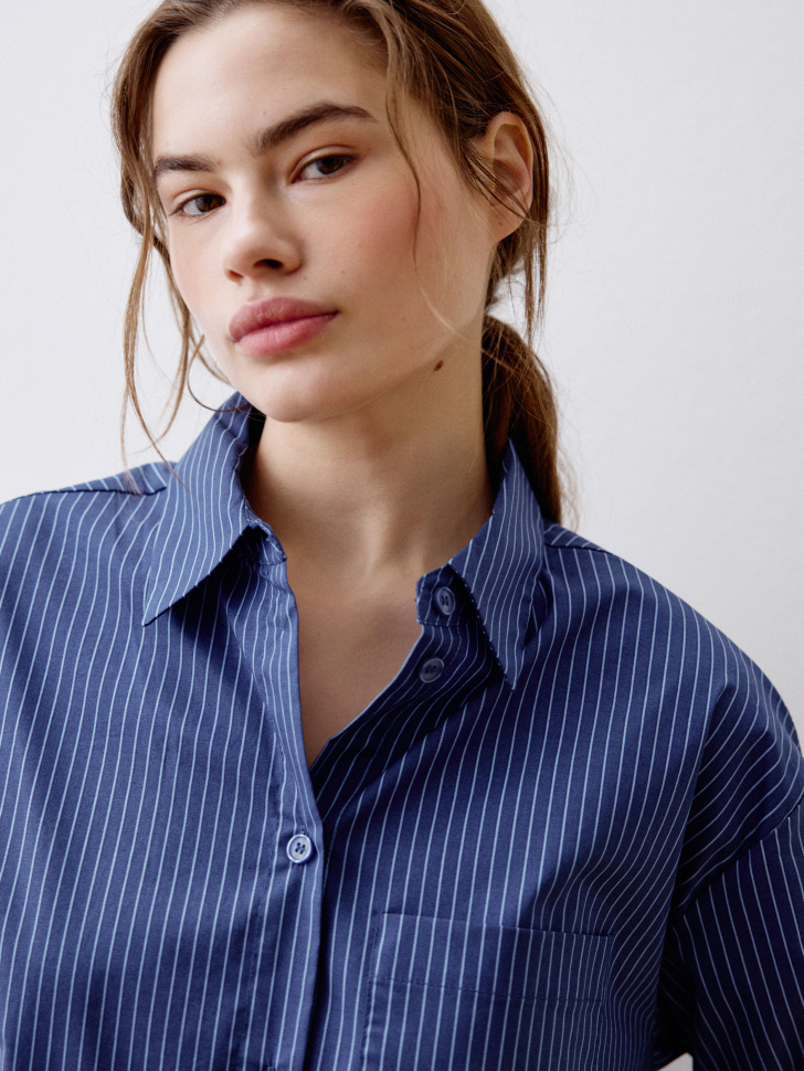 домашняя оверсайз рубашка в полоску 4680798360409 с промокодом