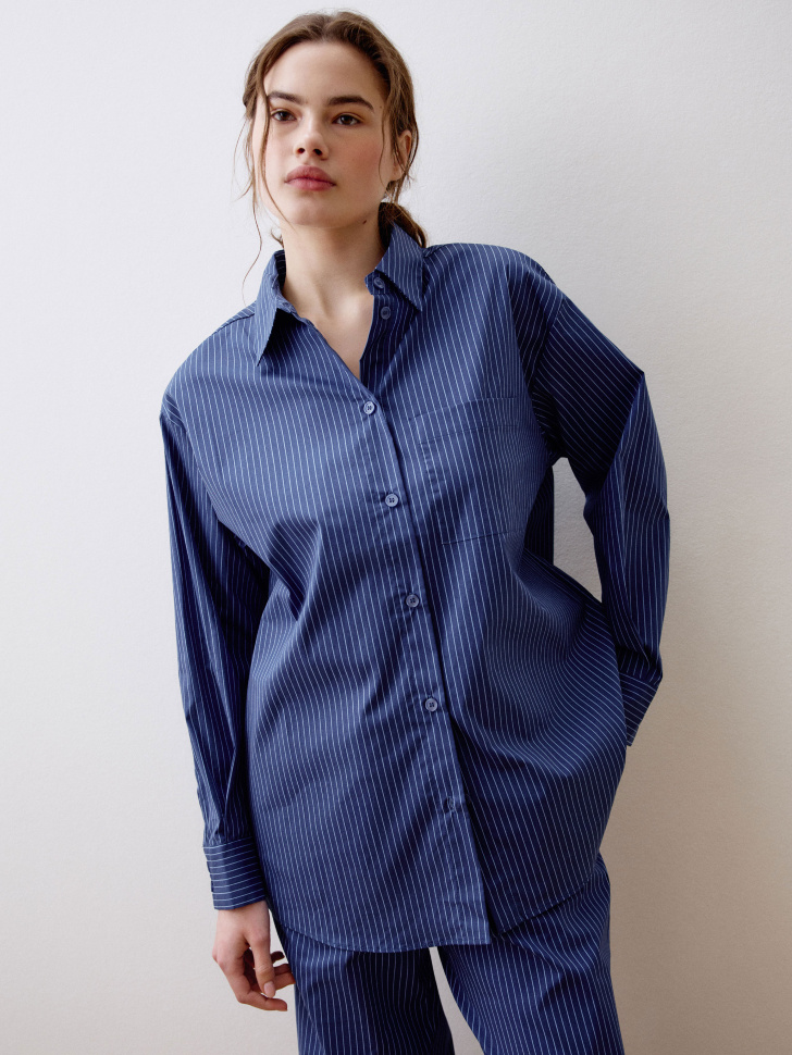 домашняя оверсайз рубашка в полоску 4680798360409 купить с доставкой