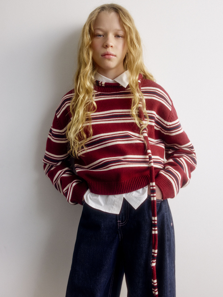 Вязаный джемпер с шарфом, арт. 32070