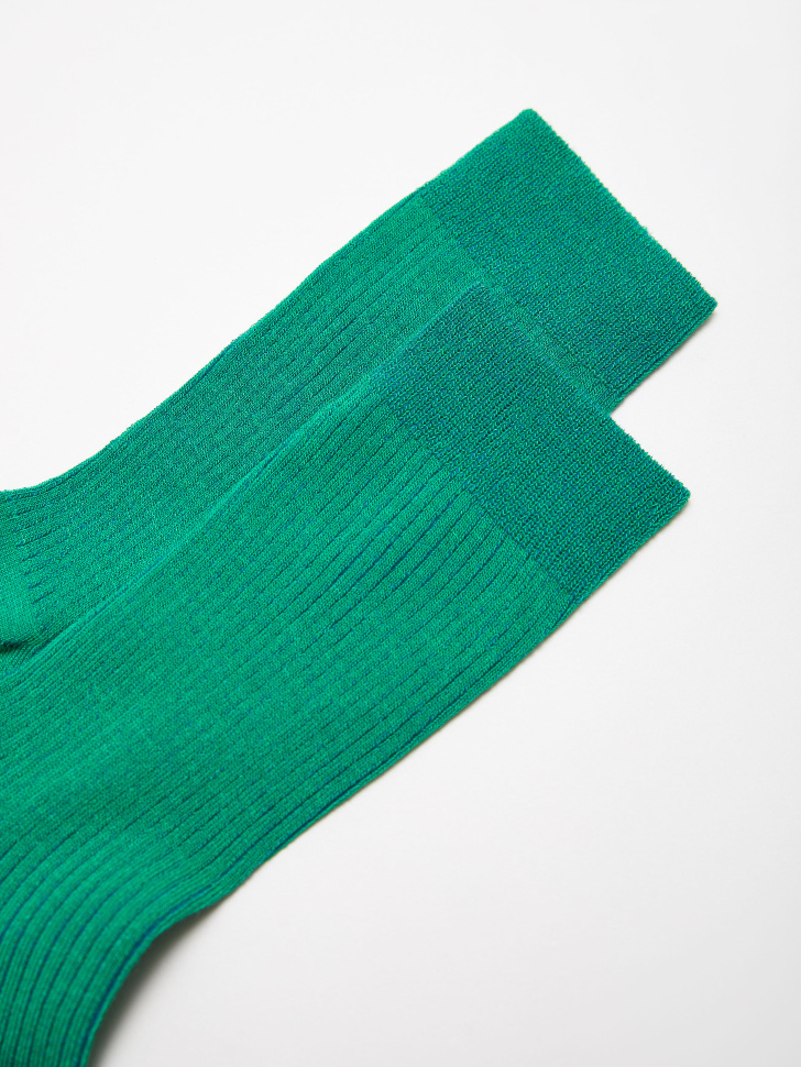 Высокие носки в рубчик (зеленый, 23-25) sela 4680129490225 - фото 2