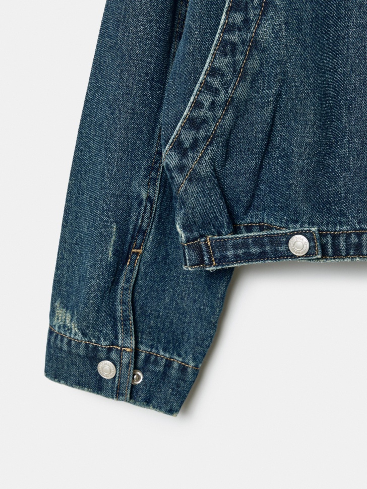 джинсовая куртка на молнии для девочек по цене 3599 руб вид справа