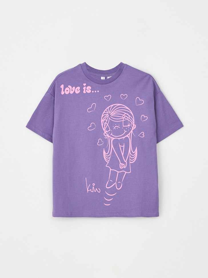 

Футболка с принтом Love is для девочек