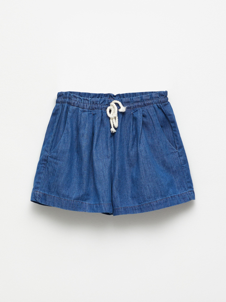 шорты джинсовые для девочек (голубой, 110)