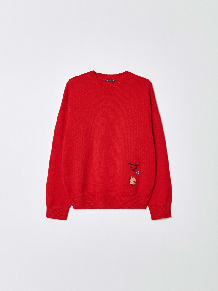 вязаный джемпер с вышивкой  x союзмультфильм из хлопка спереди