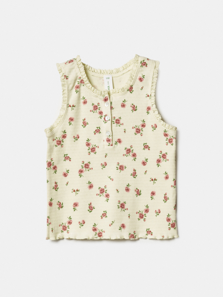 Топ SELA с цветочным принтом для девочек, бежевый, арт. 45059