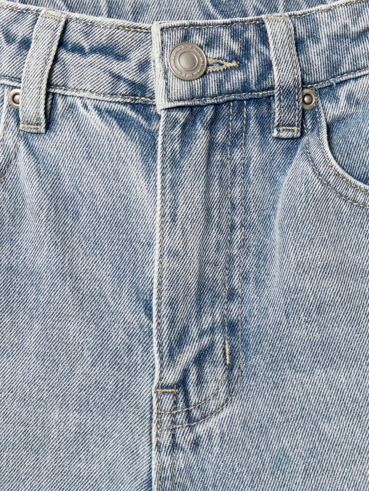 широкие джинсы с бантиками для девочек из хлопка спереди