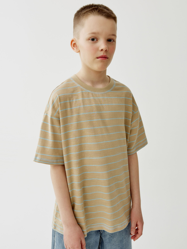 Футболка Sela оверсайз в полоску, разноцветный, арт. 52744