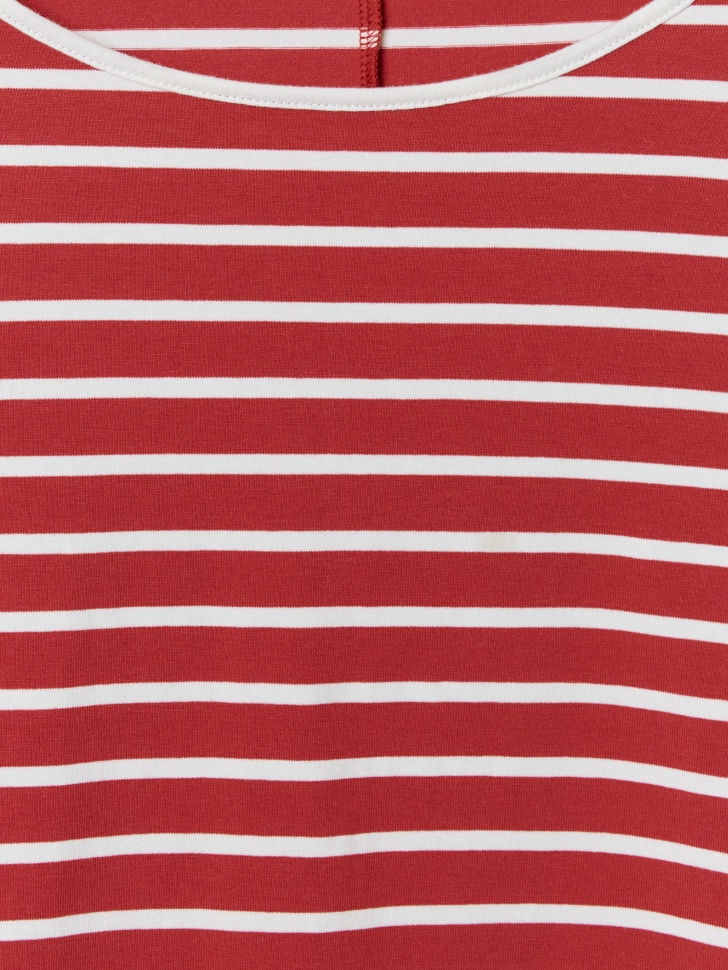 лонгслив в полоску прямого кроя из хлопка спереди