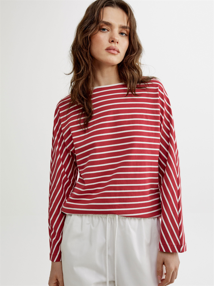 лонгслив в полоску прямого кроя 4640611009755 фотография