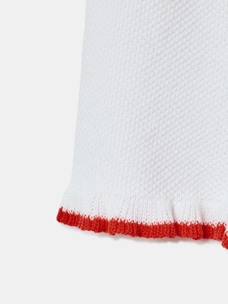 вязаные шорты с оборками для девочек из хлопка спереди