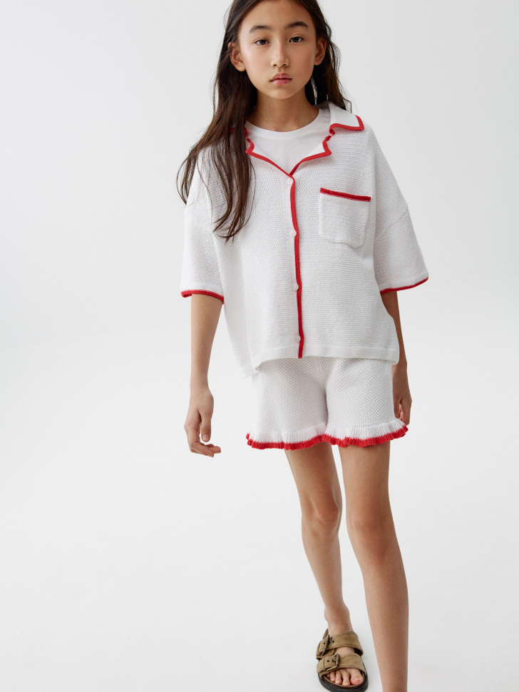 вязаные шорты с оборками для девочек 4610517763846 фотография