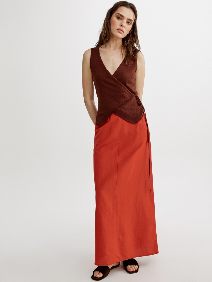 юбка макси из смесового льна 4610517209542 фотография