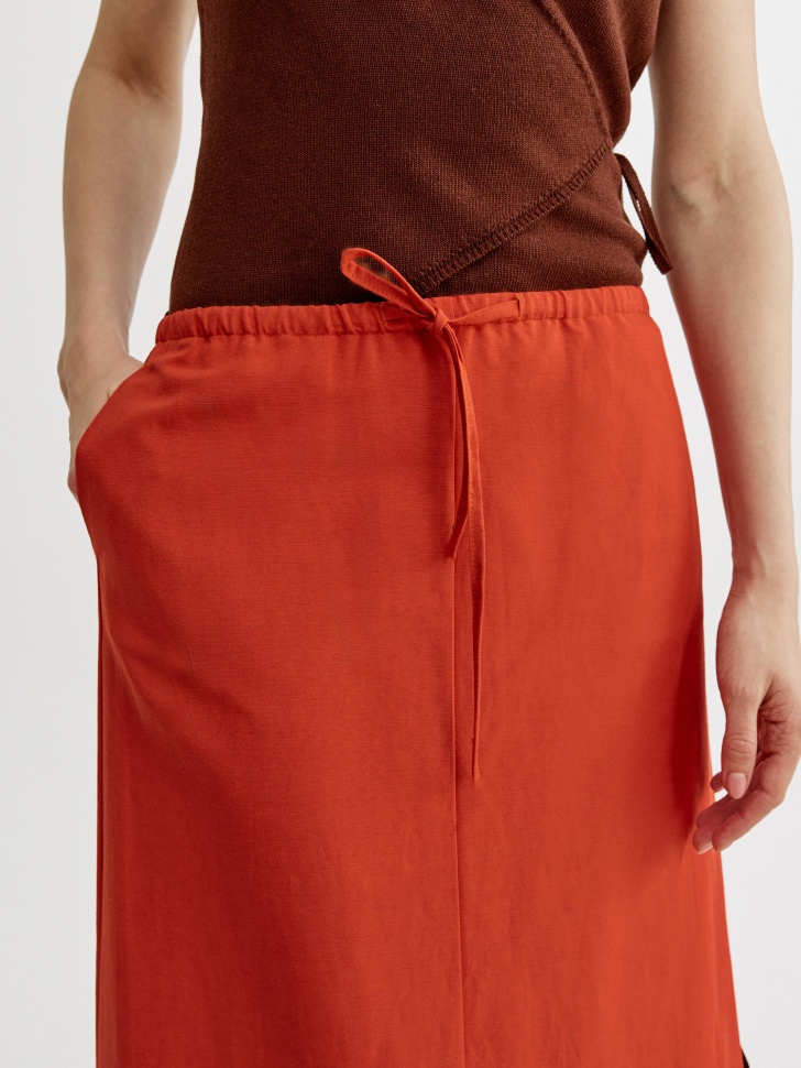 юбка макси из смесового льна по цене 3799 руб вид справа