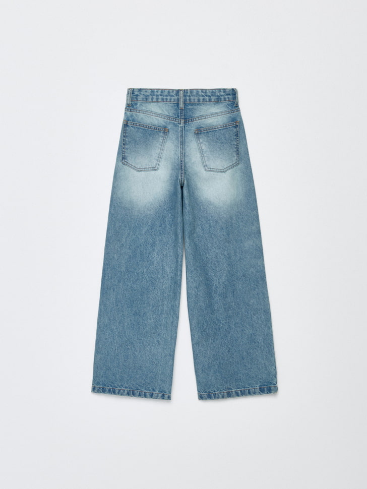 джинсы wide leg с контрастными вставками для девочек 4680798449340 купить с доставкой
