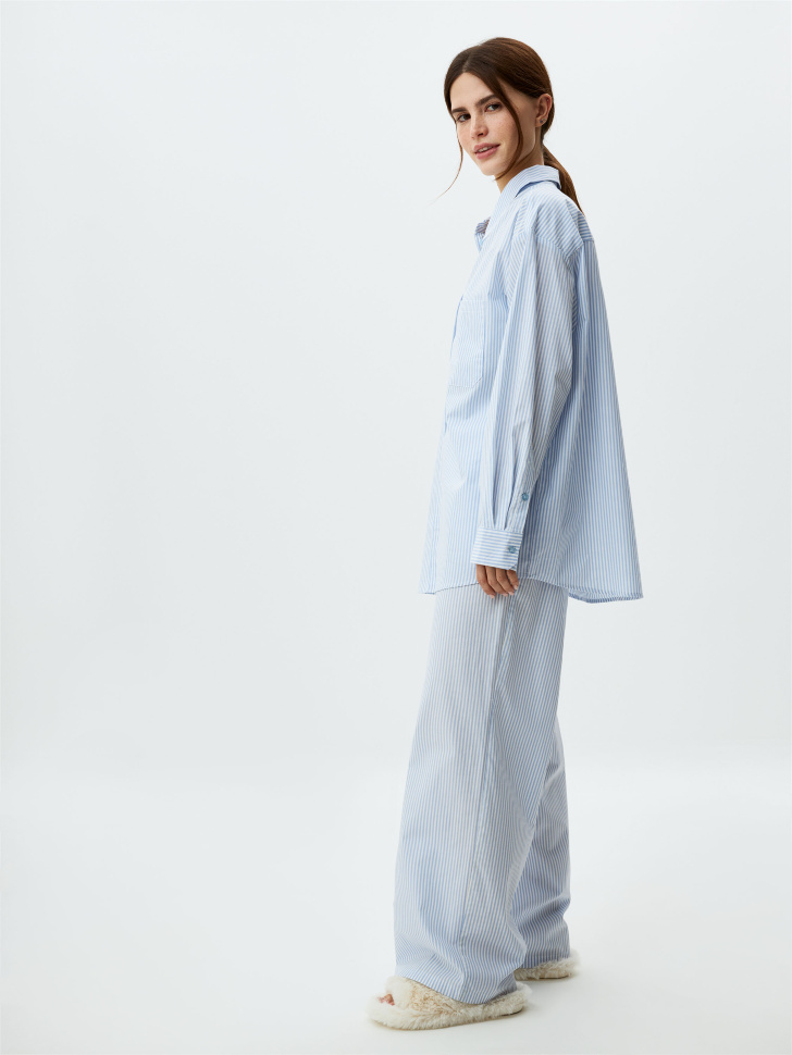 

Широкие брюки в полоску для дома