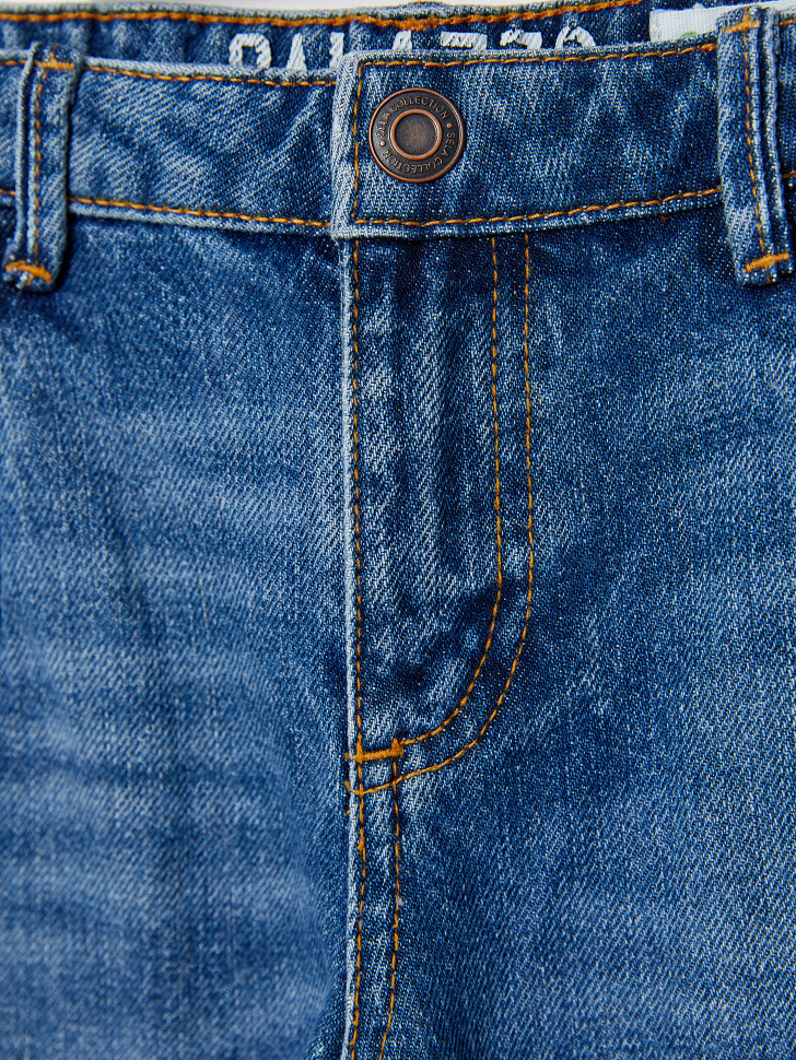 Широкие джинсы с защипами для девочек (синий, 104/ 4-5 YEARS) sela 4640078755981 - фото 3