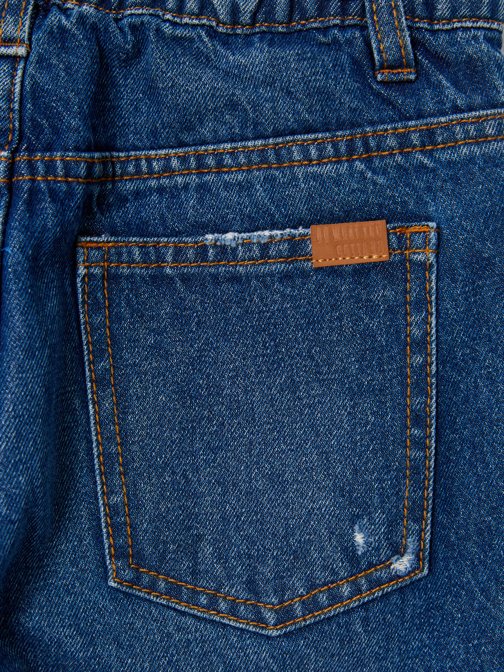 Широкие джинсы с защипами для девочек (синий, 104/ 4-5 YEARS) sela 4640078755981 - фото 4