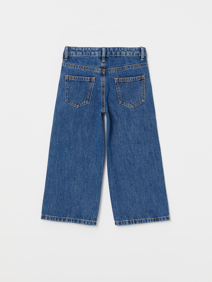 Широкие джинсы с защипами для девочек (синий, 104/ 4-5 YEARS) sela 4640078755981 - фото 5