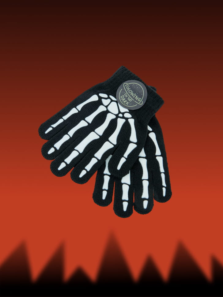 

Перчатки со светящимся в темноте принтом Halloween детские