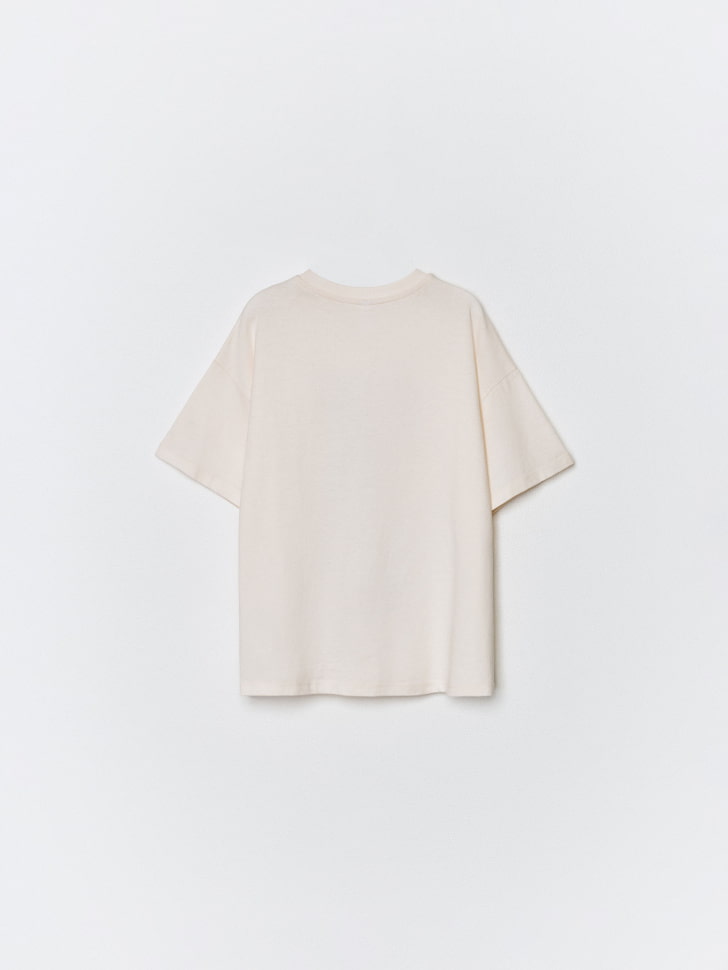 футболка оверсайз с декоративной цепочкой для девочек 4610517071200 по акции