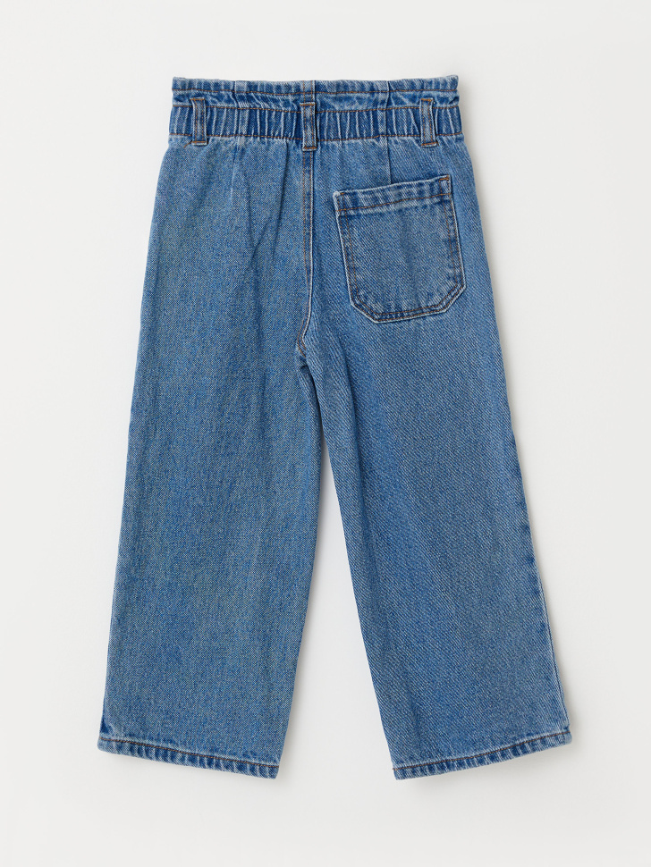 Широкие джинсы с присборенной талией для девочек (синий, 110/ 5-6 YEARS) от Sela