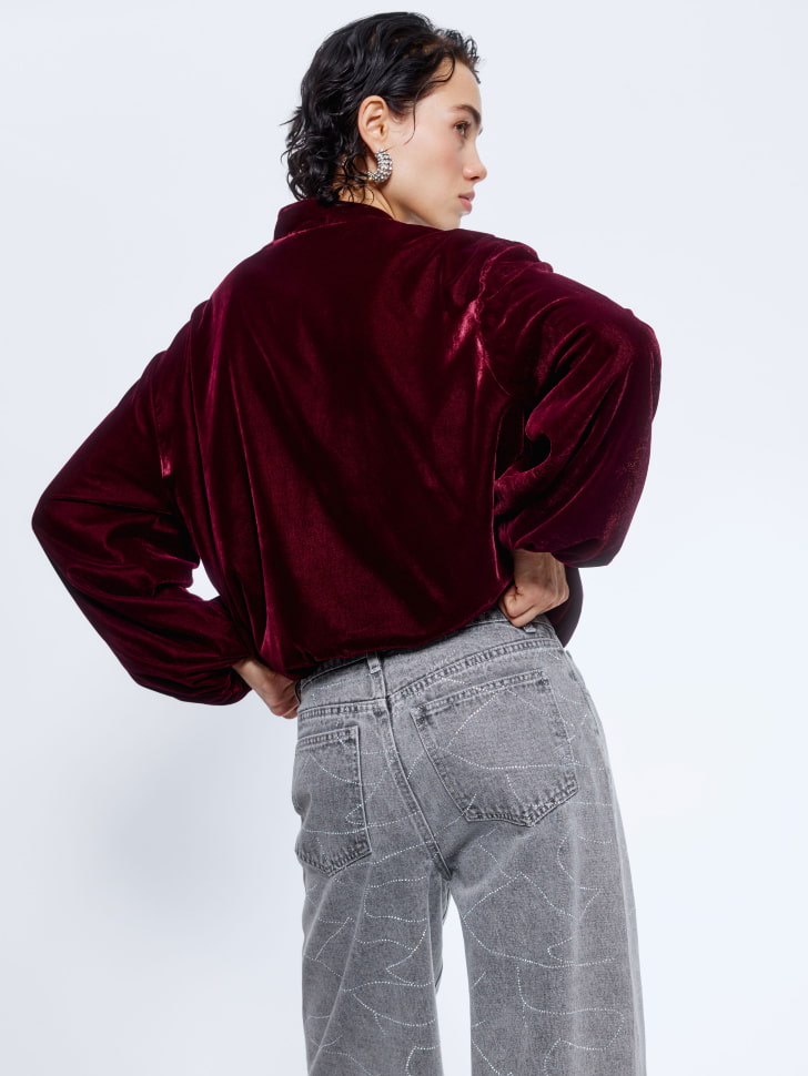 джинсы wide leg с узором из страз 4610517179104 со скидкой