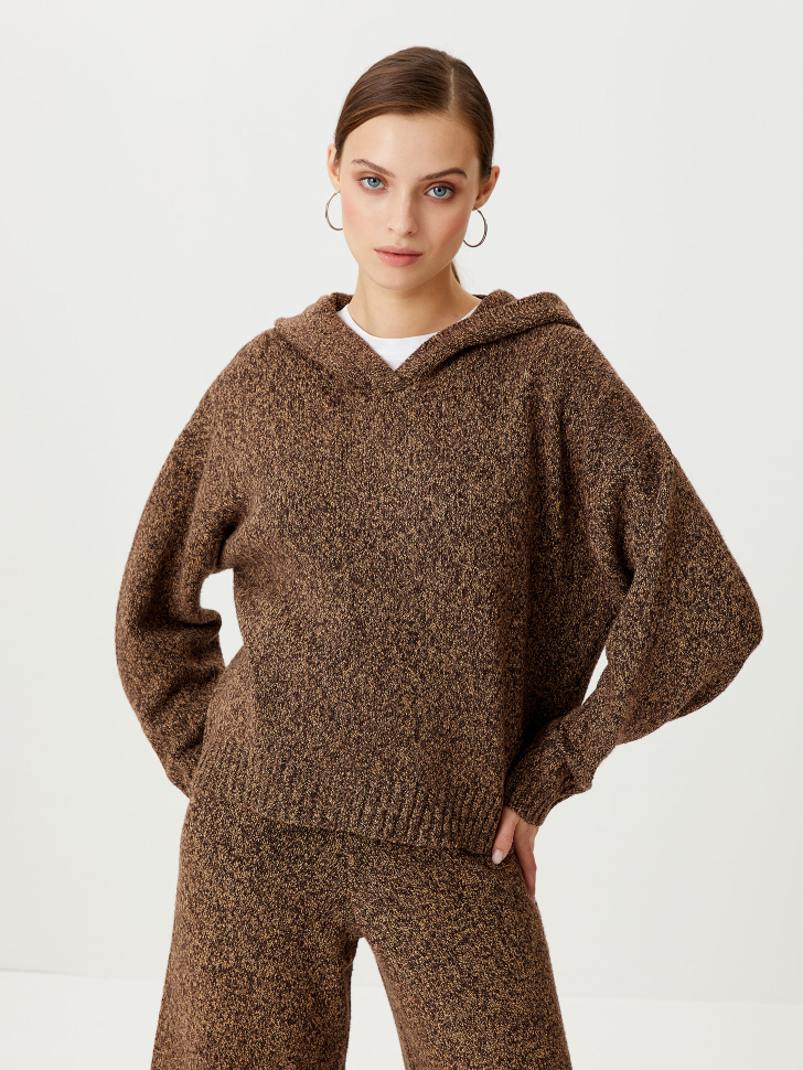 

Вязаное худи, Коричневый