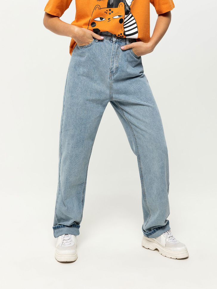 Прямые джинсы (синий, XS)