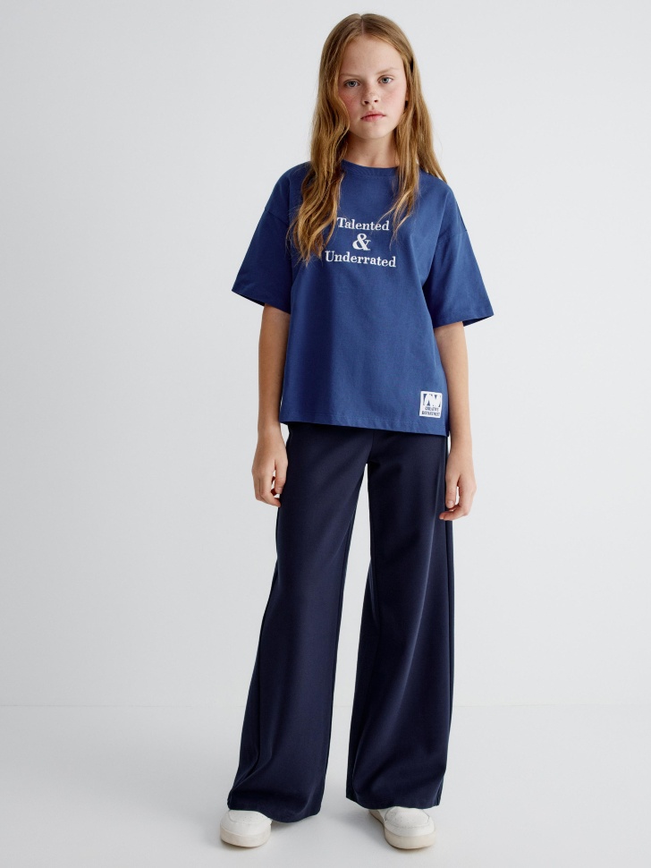 футболка оверсайз с принтом для девочек от бренда sela вид слева