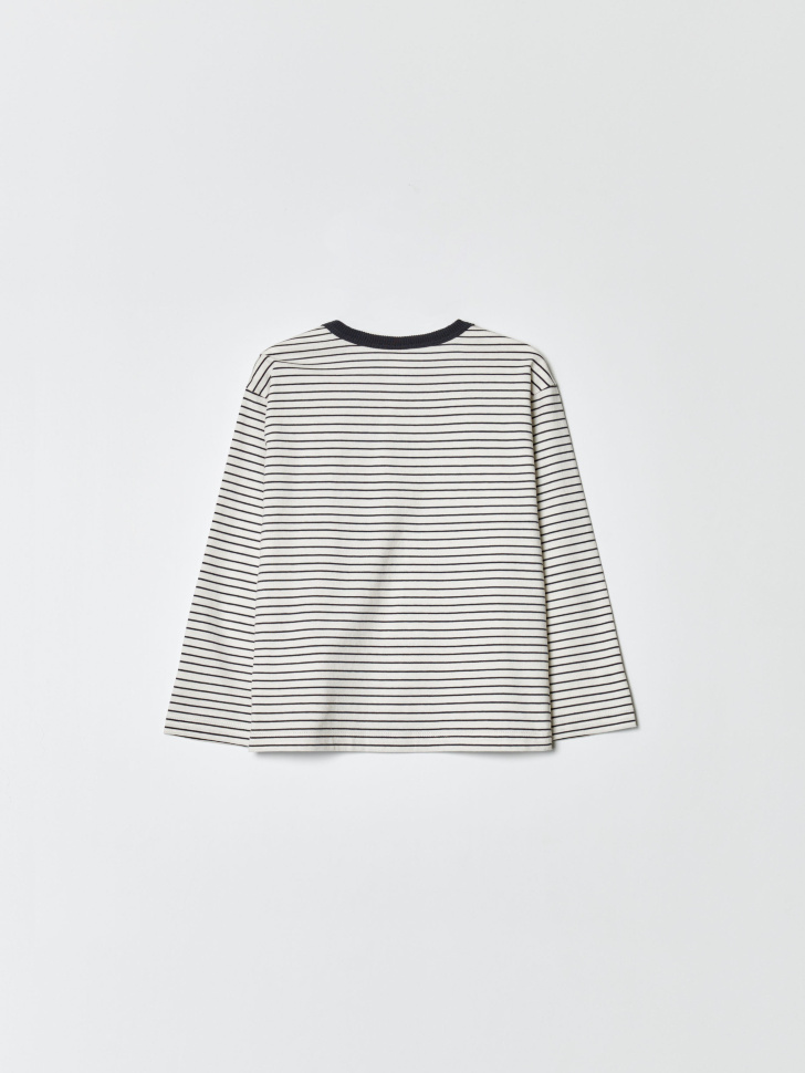 базовый лонгслив в полоску детский из россии вид сбоку