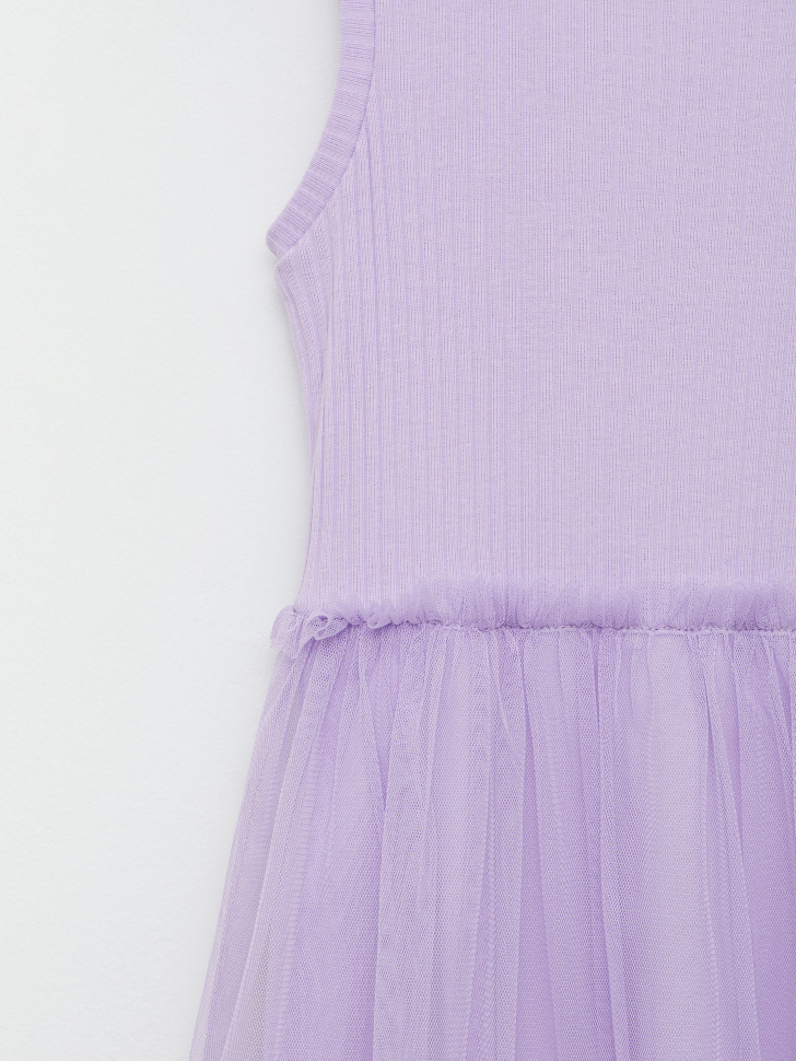 Платье с юбкой из сетки для девочек (сиреневый, 140/ 10-11 YEARS) от Sela